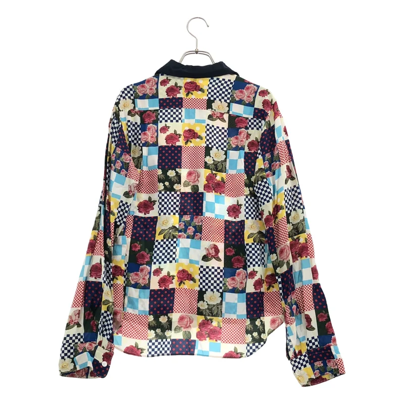 tricot COMME des GARCONS / トリココムデギャルソン | 2006SS | レーヨン 総柄 オーバーシルエット 丸襟 シャツ ブラウス | M | レディース