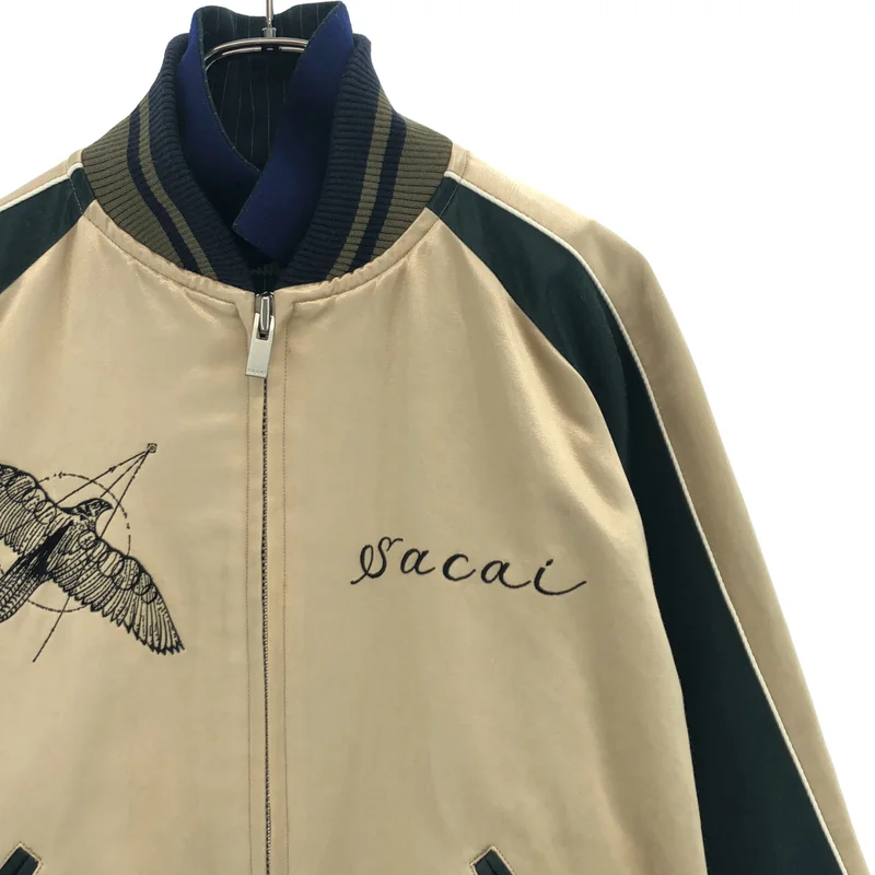 sacai / サカイ | 2019SS | ×Dr.woo / エンブロイダリー レイヤード ドッキング スカジャン ジャケット | 1 | レディース