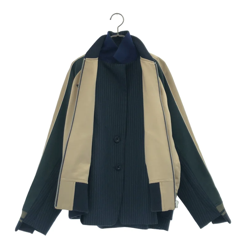 sacai / サカイ | 2019SS | ×Dr.woo / エンブロイダリー レイヤード ドッキング スカジャン ジャケット | 1 | レディース
