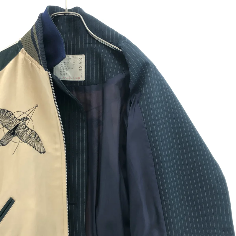 sacai / サカイ | 2019SS | ×Dr.woo / エンブロイダリー レイヤード ドッキング スカジャン ジャケット | 1 | レディース