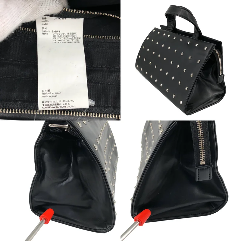 JUNYA WATANABE COMME des GARCONS / ジュンヤワタナベ | フェイクレザー スタッズ ハンドバッグ |