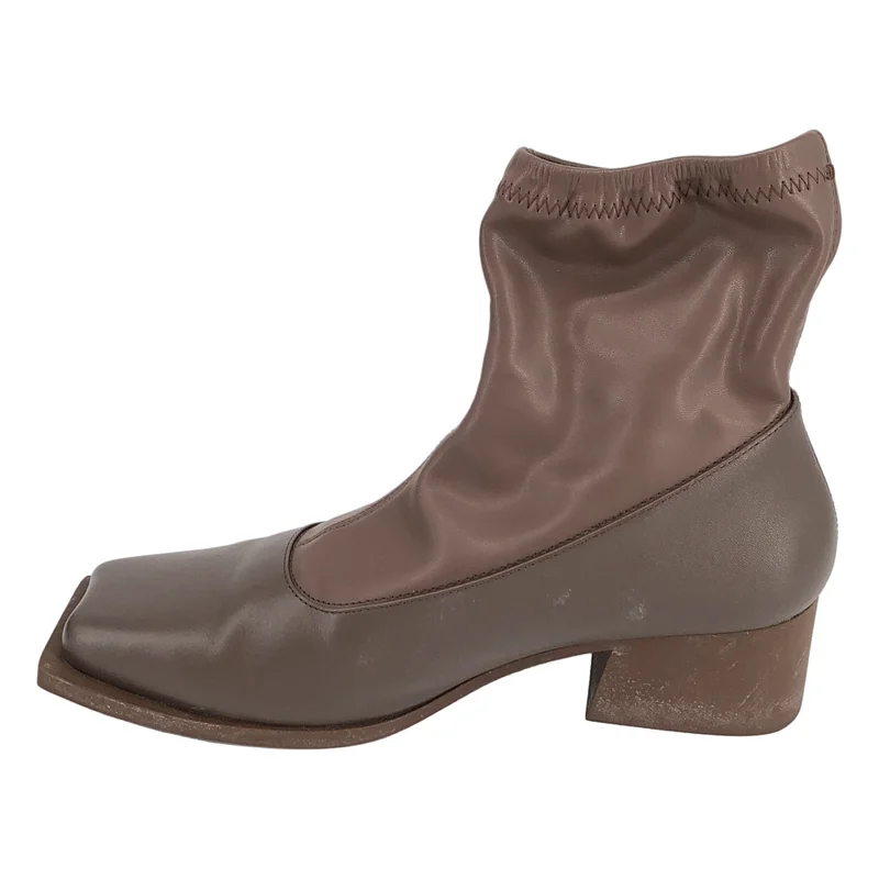 ISSEY MIYAKE / イッセイミヤケ | × UNITED NUDE / Stem Short Boots スクエアトゥ ブーツ | 39 | レディース