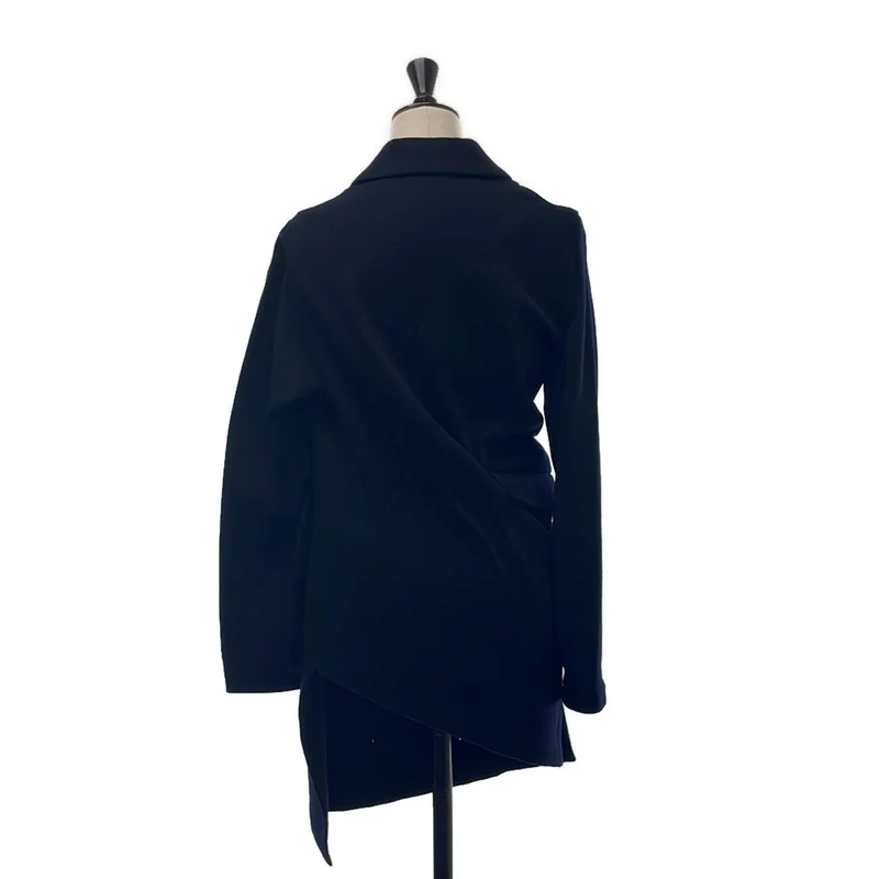 COMME des GARCONS / コムデギャルソン | 2002AW | 変形 捻れ アシンメトリー 丸襟 シングル ロングジャケット | M | レディース