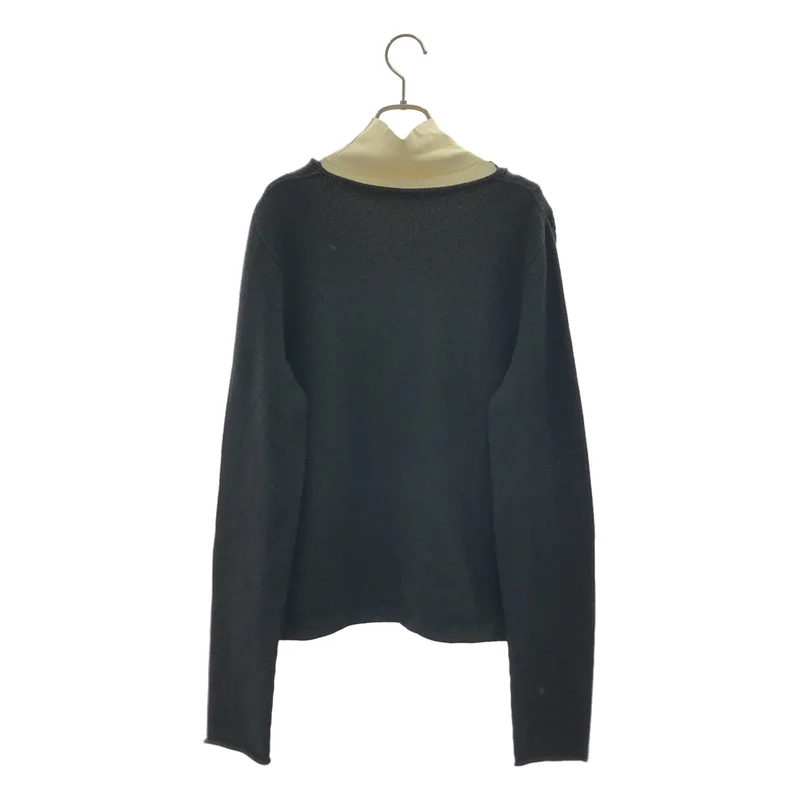 JIL SANDER / ジルサンダー | ウール ドッキング Vネックニット | 36 | レディース