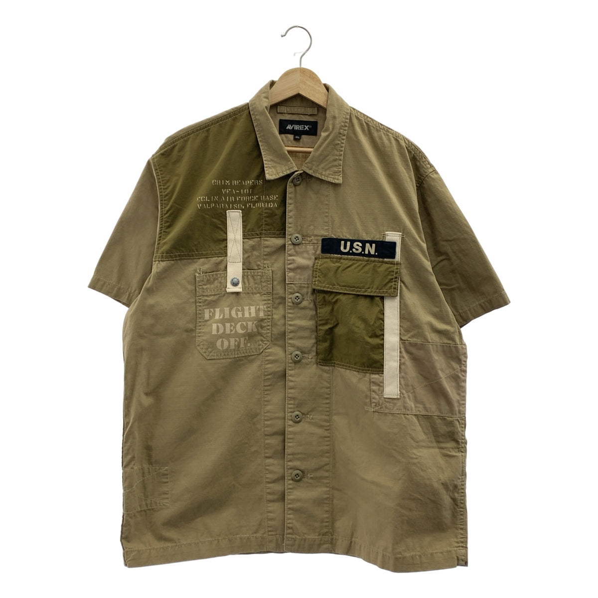 AVIREX / アヴィレックス | リメイク ミリタリー シャツ | 2XL
