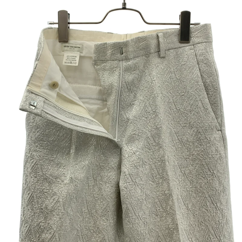 DRIES VAN NOTEN / ドリスヴァンノッテン | コットン ジャガード ロールアップ パンツ | 34 | レディース