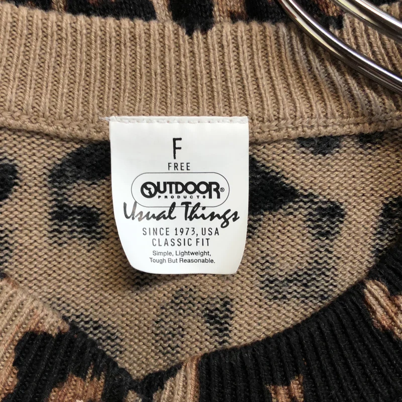 OUTDOOR PRODUCTS / アウトドアプロダクツ | 2025AW | レオパードプリントクルーネックカーディガン | F | レディース
