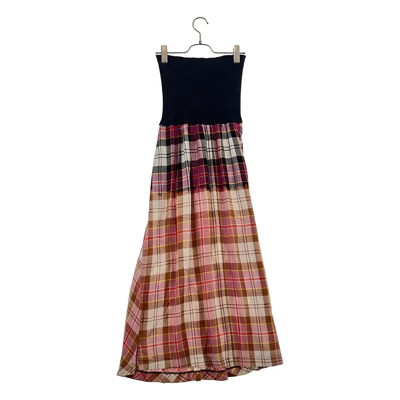 robe de chambre COMME des GARCONS / ローブドシャンブルコムデギャルソン | 1993AW | チェック ニット 切替 ハイウエストスカート |