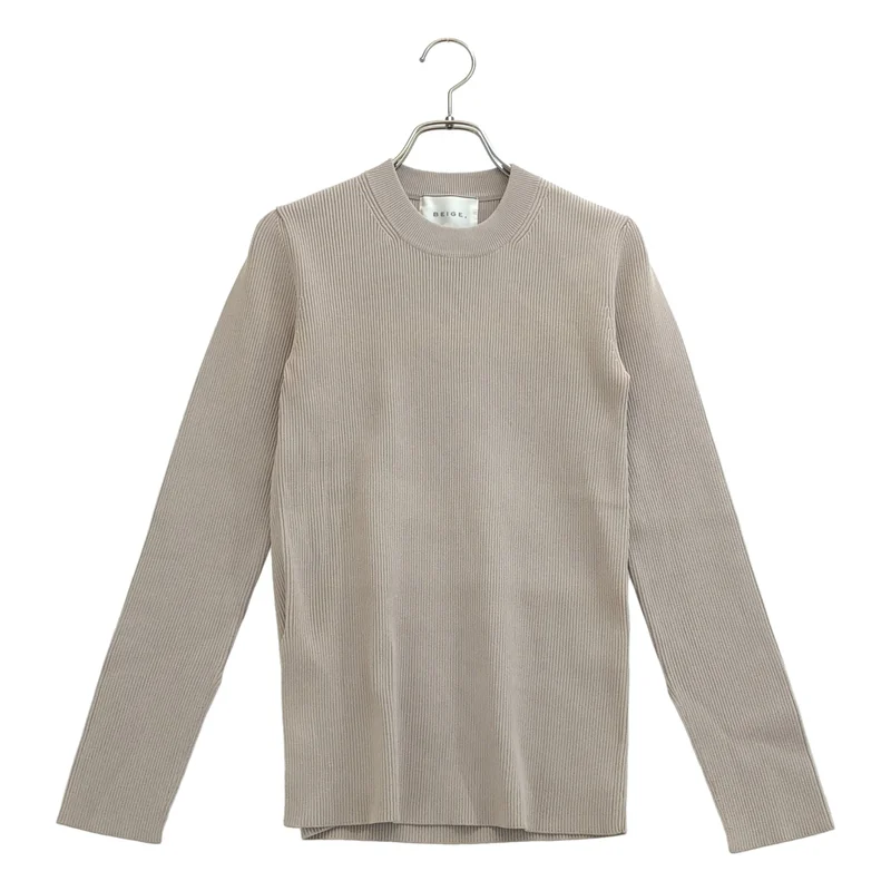 BEIGE， / ベイジ | アセテート クルーネック リブニット | 4 | レディース