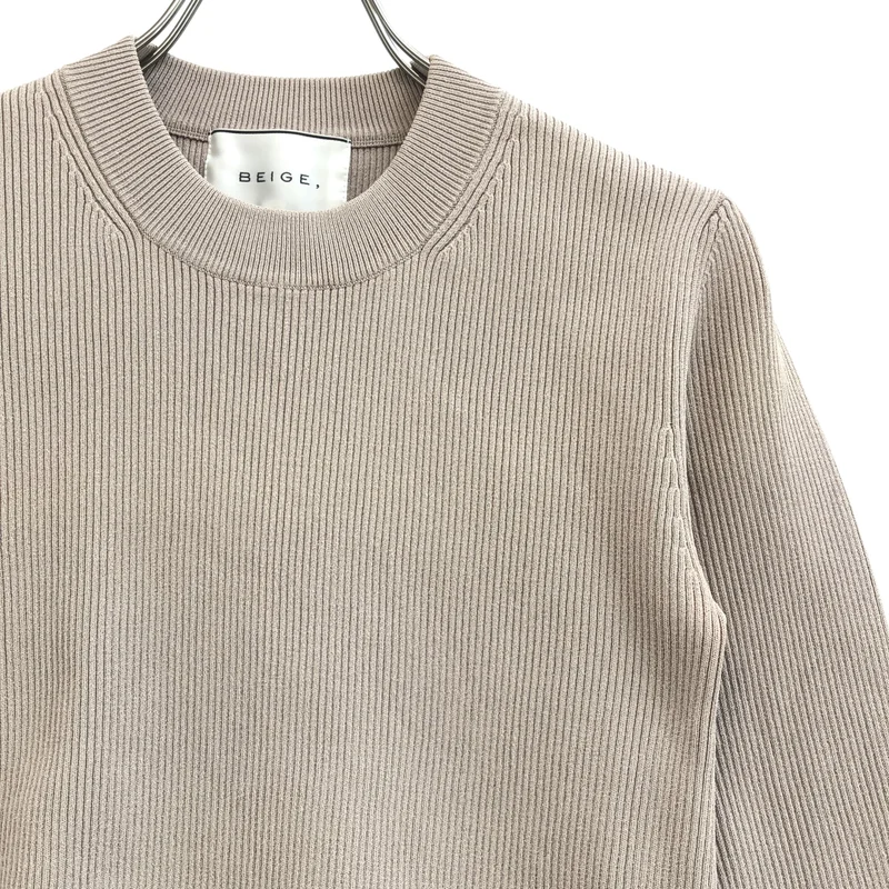 BEIGE， / ベイジ | アセテート クルーネック リブニット | 4 | レディース