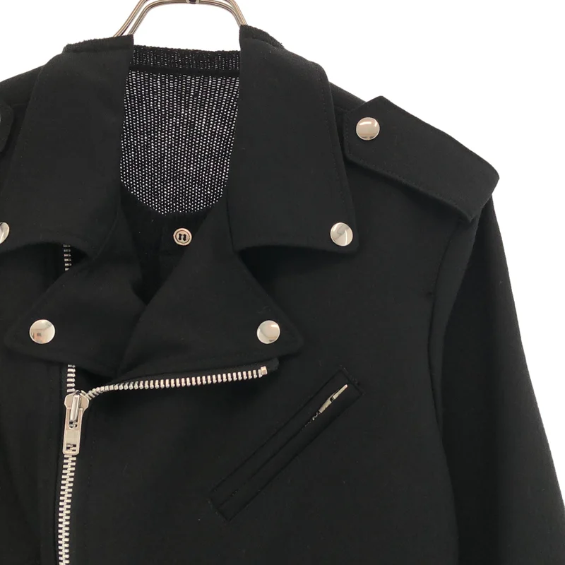 COMME des GARCONS COMME des GARCONS / コムコム | 2013AW | ウール ニットカーディガンドッキング ダブルライダースジャケット | S | レディース