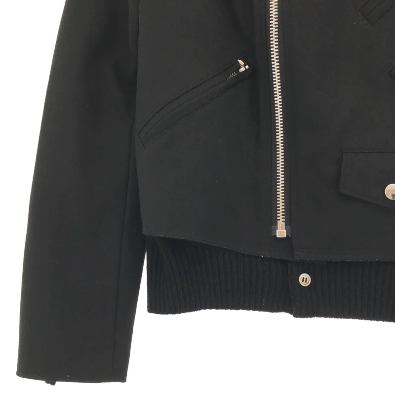 COMME des GARCONS COMME des GARCONS / コムコム | 2013AW | ウール ニットカーディガンドッキング ダブルライダースジャケット | S | レディース