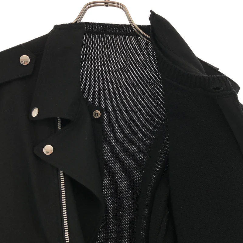 COMME des GARCONS COMME des GARCONS / コムコム | 2013AW | ウール ニットカーディガンドッキング ダブルライダースジャケット | S | レディース