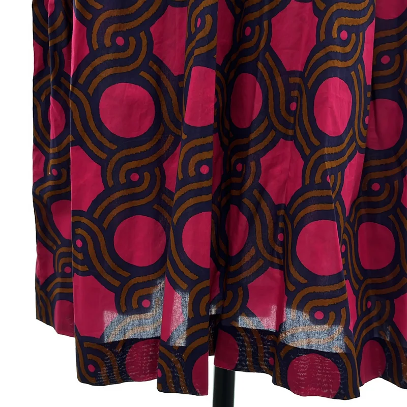 DRIES VAN NOTEN / ドリスヴァンノッテン | コットン チェーンプリント Vネックワンピース | 34 | レディース