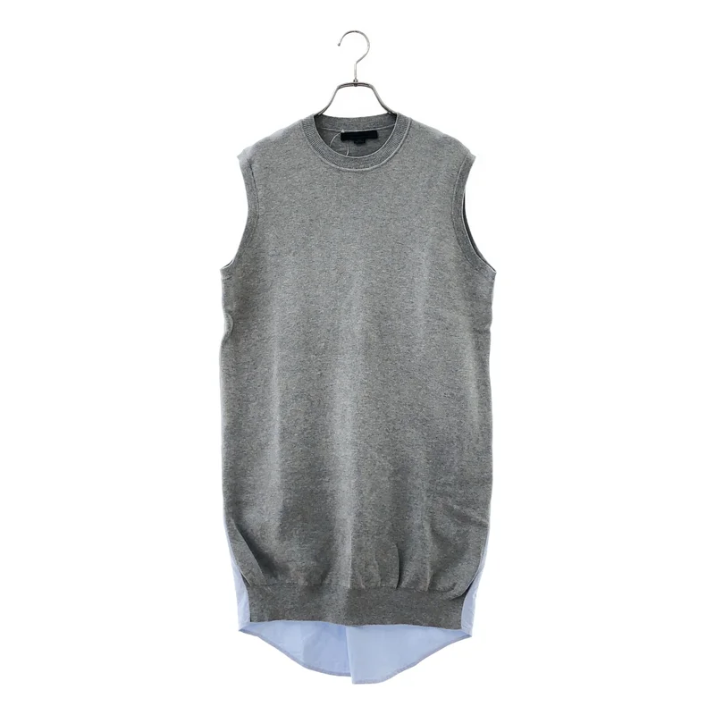 ALEXANDER WANG / アレキサンダーワン | 異素材切替 ノースリーブ ニットワンピース | L | レディース