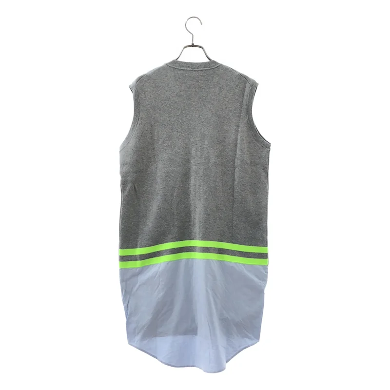 ALEXANDER WANG / アレキサンダーワン | 異素材切替 ノースリーブ ニットワンピース | L | レディース