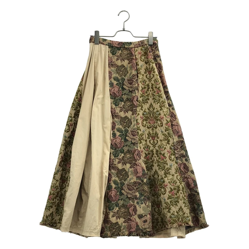 tricot COMME des GARCONS / トリココムデギャルソン | 2000AW | コットン シルク混 フラワー刺しゅう パッチワークロングスカート | S | レディース