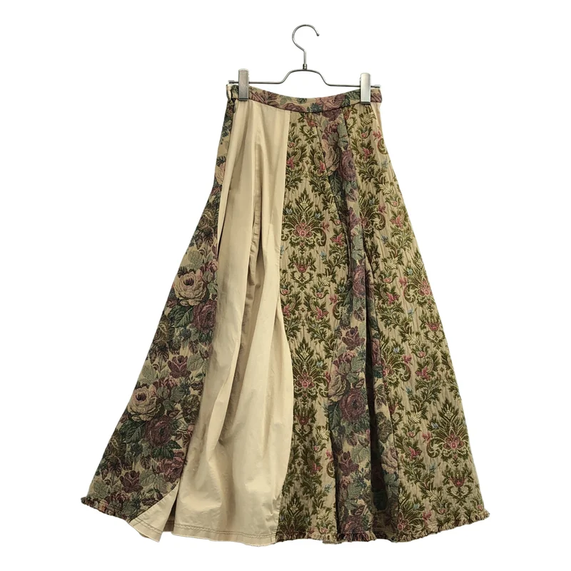 tricot COMME des GARCONS / トリココムデギャルソン | 2000AW | コットン シルク混 フラワー刺しゅう パッチワークロングスカート | S | レディース
