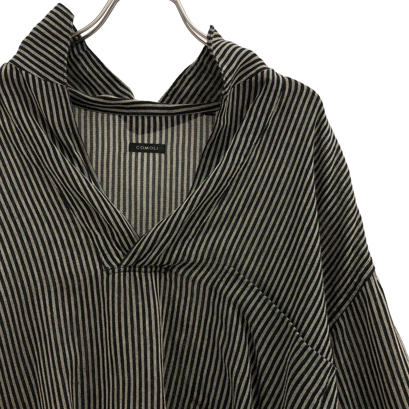 COMOLI / コモリ | 2026SS | シルク コットン ストライプ スキッパーシャツ |