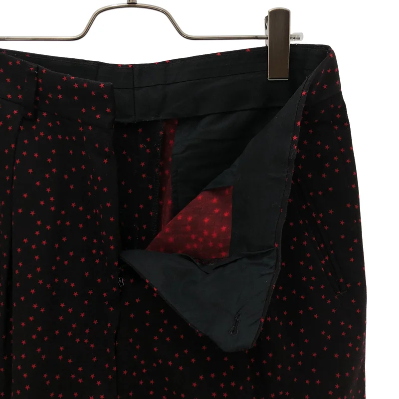 DRIES VAN NOTEN / ドリスヴァンノッテン | コットン スタープリント タック ワイドパンツ | 34 | レディース