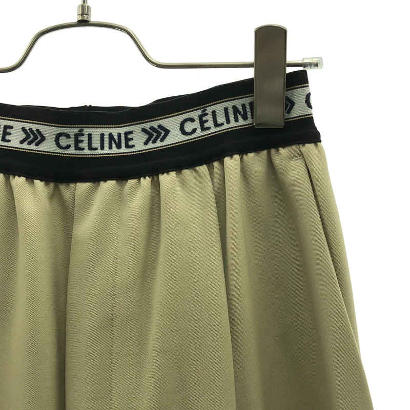 CELINE / セリーヌ | ロゴ ウエストゴム タック ワイドパンツ | 34 | レディース