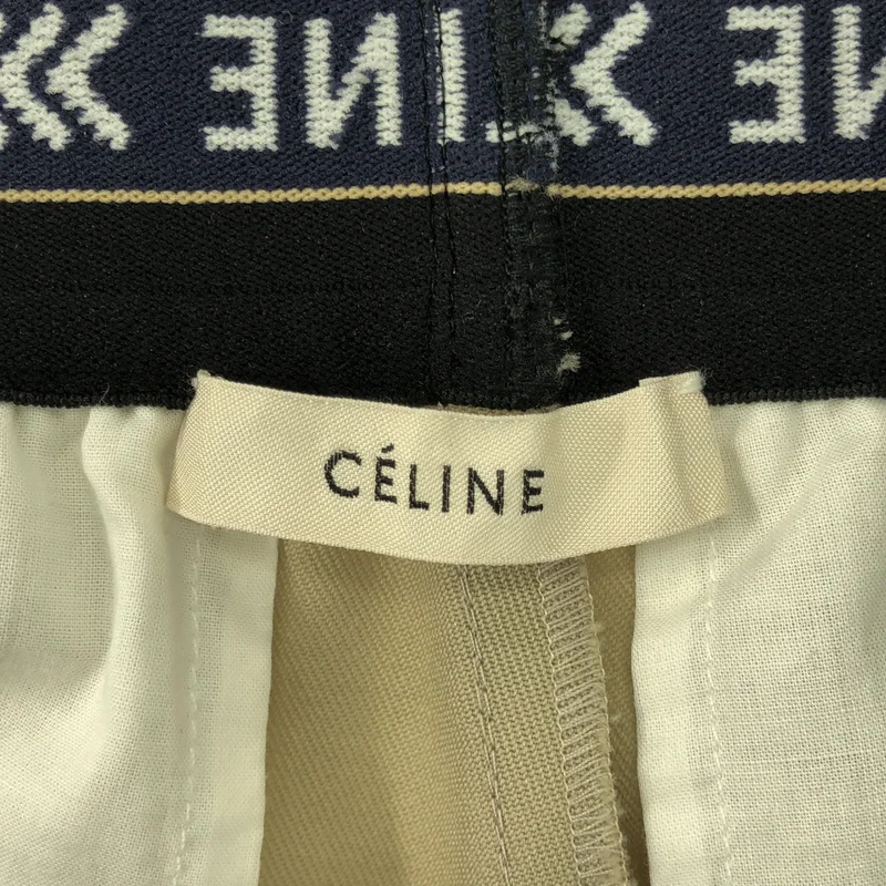 CELINE / セリーヌ | ロゴ ウエストゴム タック ワイドパンツ | 34 | レディース