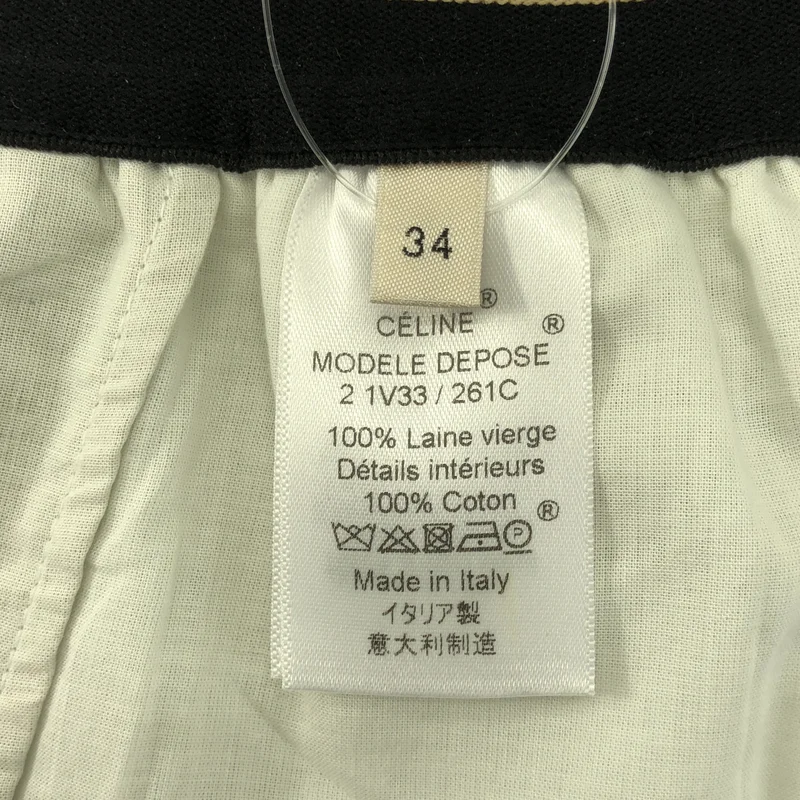 CELINE / セリーヌ | ロゴ ウエストゴム タック ワイドパンツ | 34 | レディース