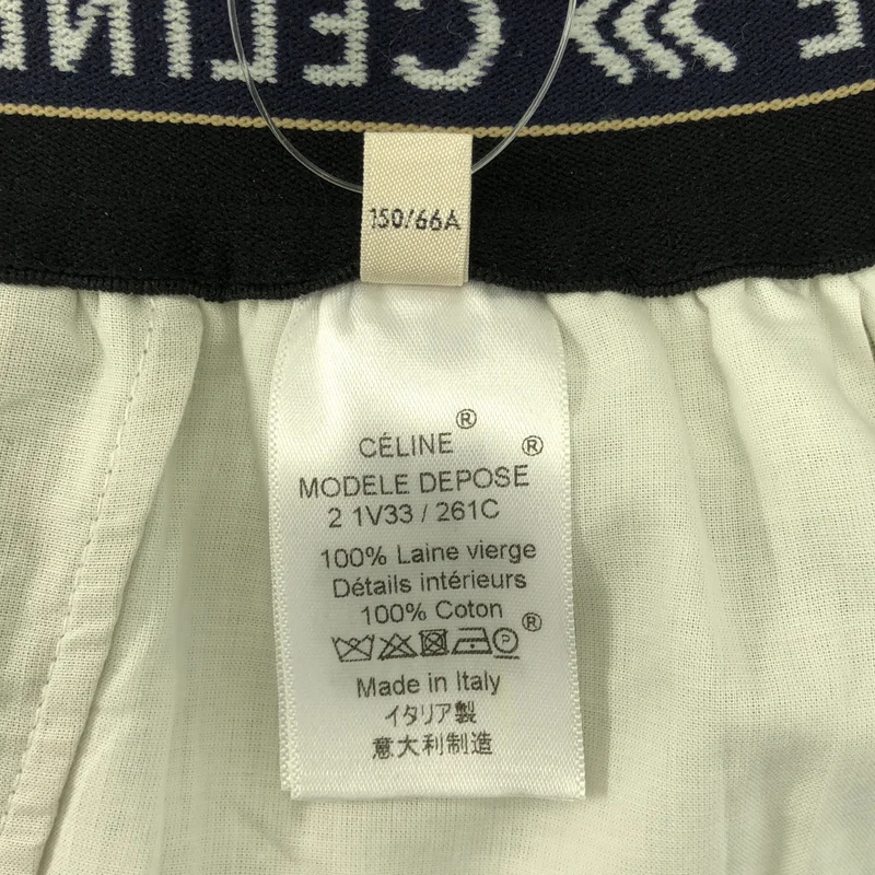 CELINE / セリーヌ | ロゴ ウエストゴム タック ワイドパンツ | 34 | レディース
