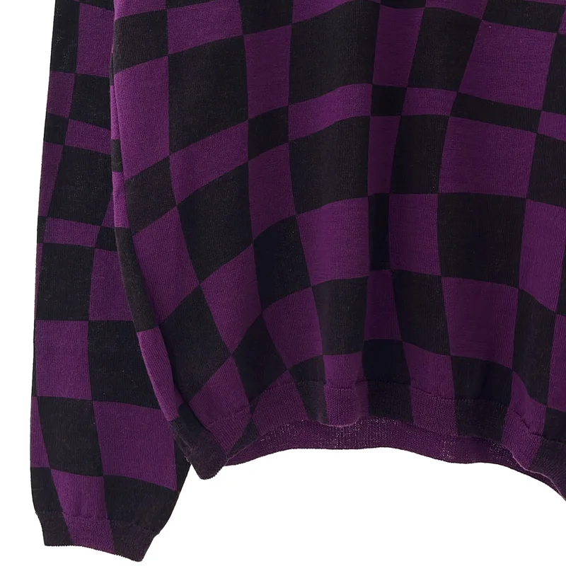 COMME des GARCONS HOMME / コムデギャルソンオム | 2004AW | ウール チェック Vネックニット | M | メンズ