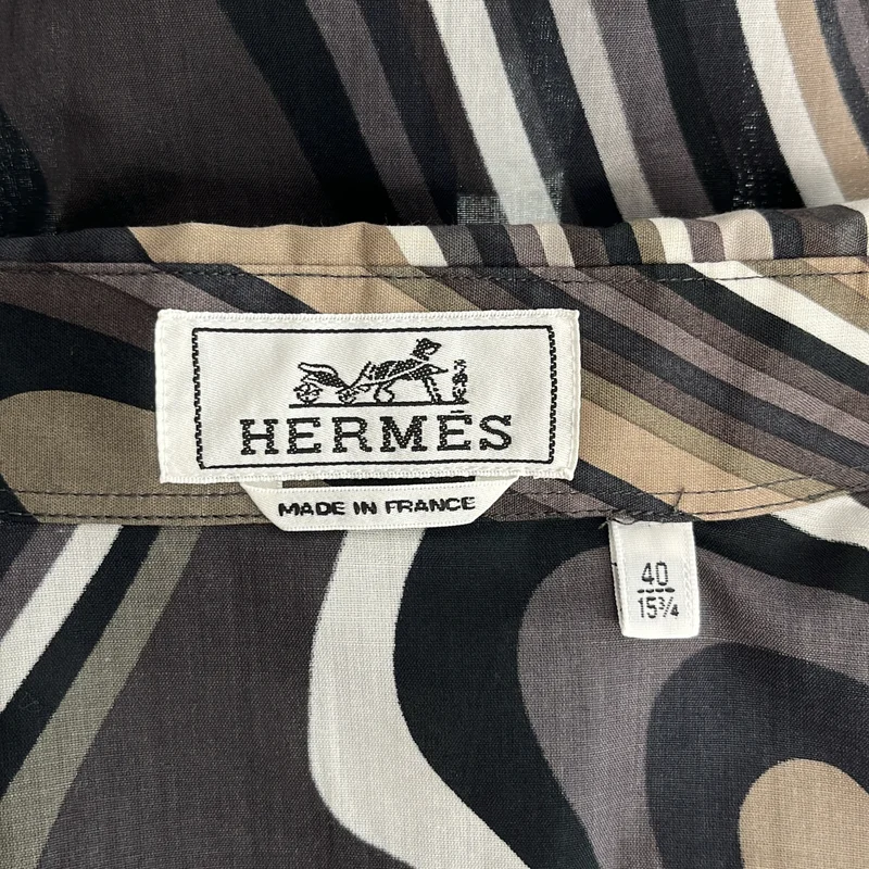 HERMES / エルメス | コットン 総柄プリント シャツ | 40 | レディース