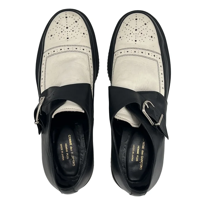 COMME des GARCONS HOMME PLUS / コムデギャルソンオムプリュス | レザー ツートーン バックル シューズ | 27 | メンズ