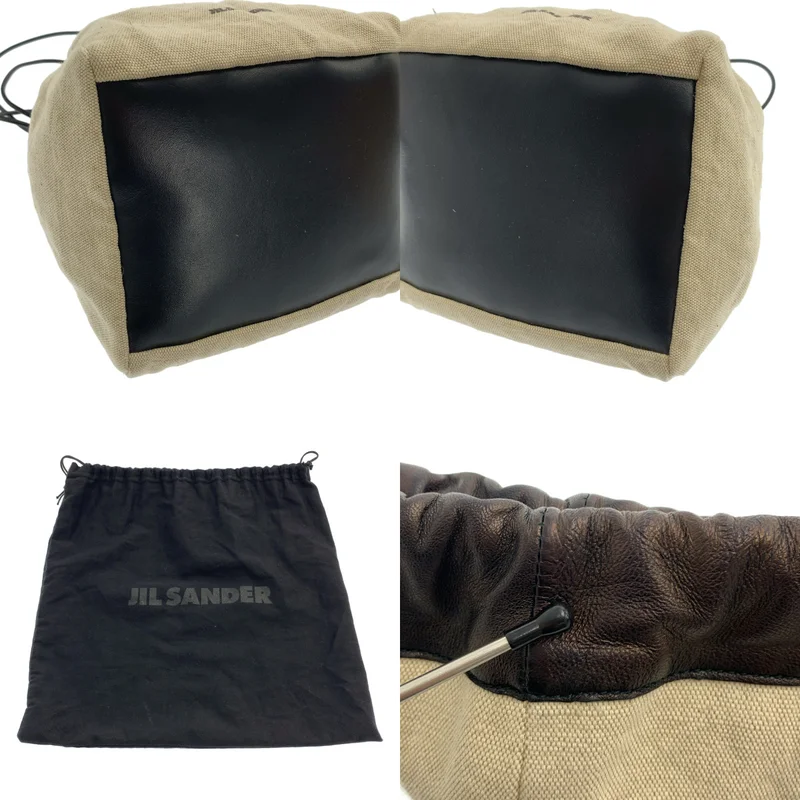 JIL SANDER / ジルサンダー | キャンバス ドローストリングス ダンプリングバッグ |