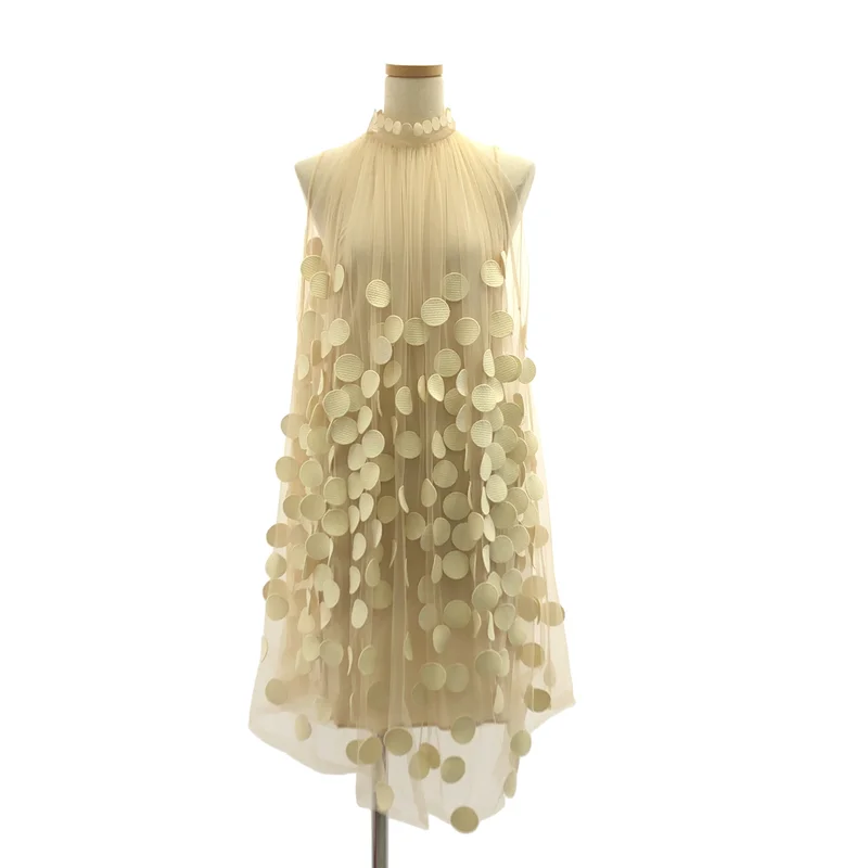 STELLA McCARTNEY / ステラマッカートニー | ドットモチーフ ノースリーブ シアーワンピース | 36 | レディース