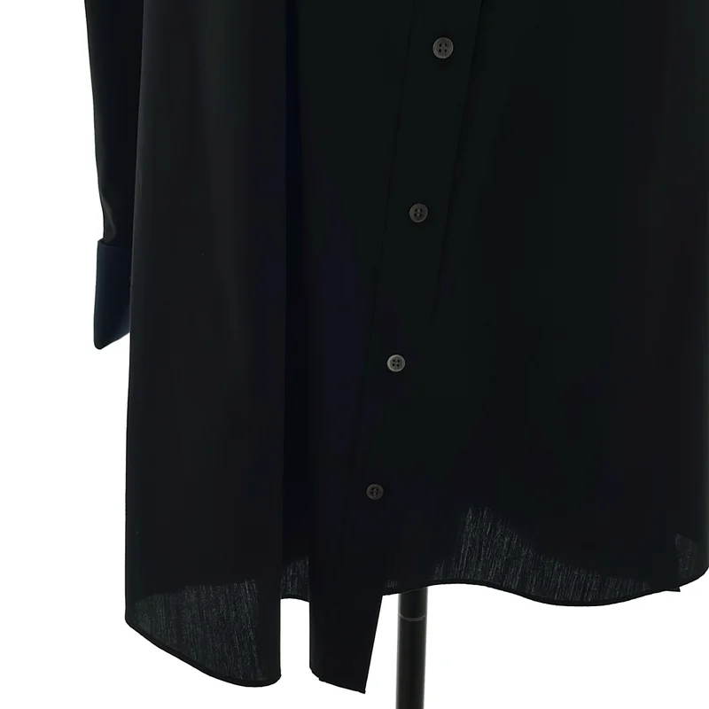sacai / サカイ | ベルベットリボン シャツ ワンピース | 1 | レディース