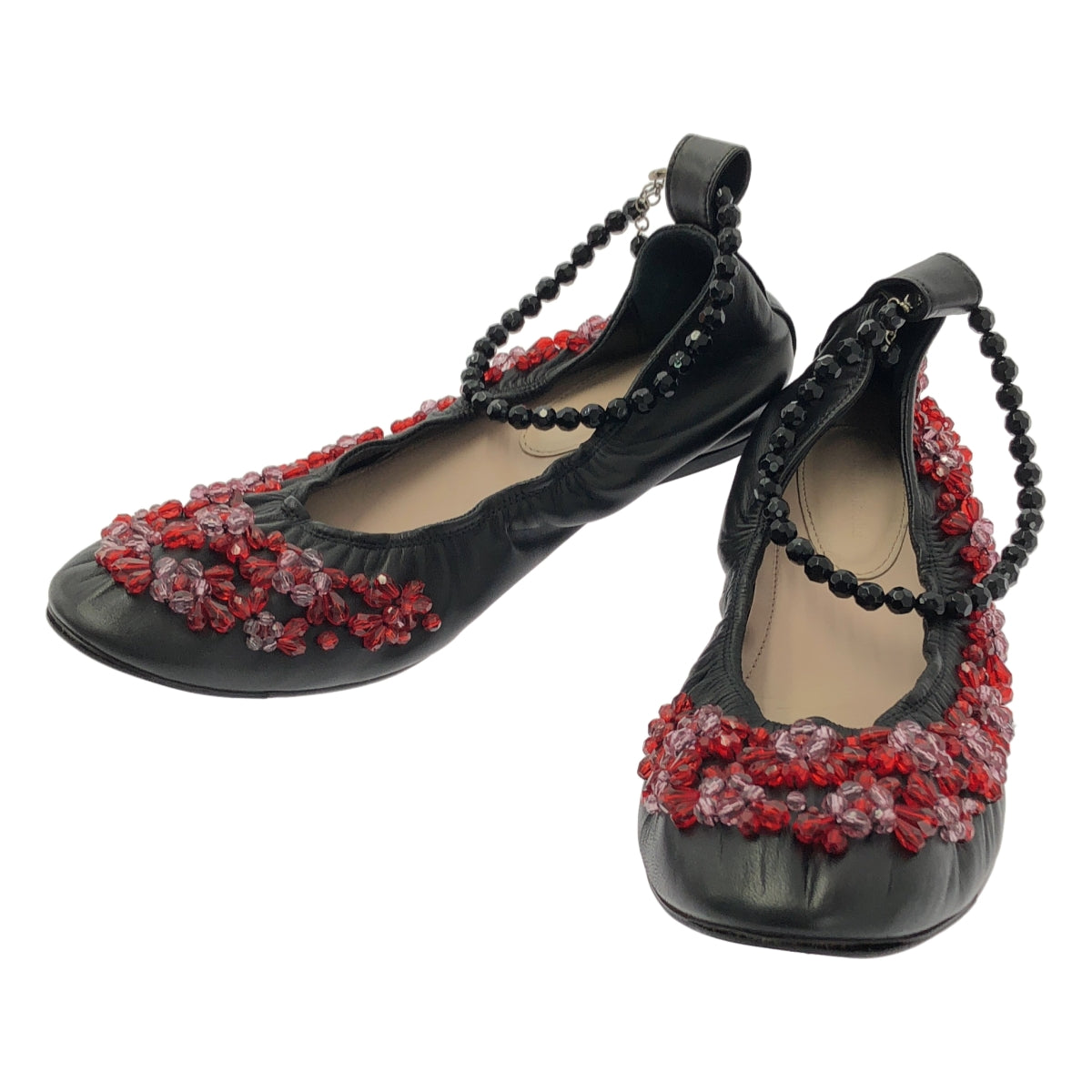 Simone Rocha / シモーネロシャ | ビジュー装飾 ストラップ バレエシューズ | 38 | ブラック | レディース Simone Rocha / シモーネロシャ | ビジュー装飾 ストラップ バレエ