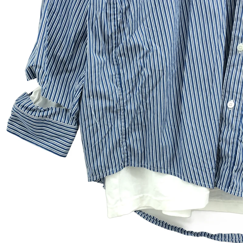 BALENCIAGA / バレンシアガ | 2021AW | コットン ストライプ ダメージ加工 オーバーシャツ | 34 | メンズ