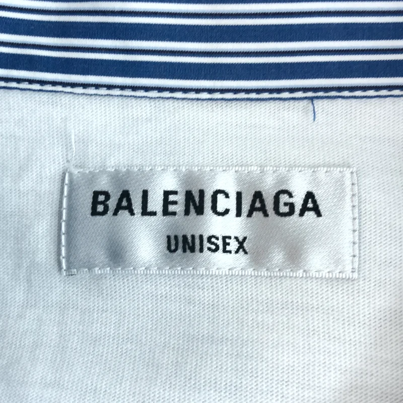 BALENCIAGA / バレンシアガ | 2021AW | コットン ストライプ ダメージ加工 オーバーシャツ | 34 | メンズ