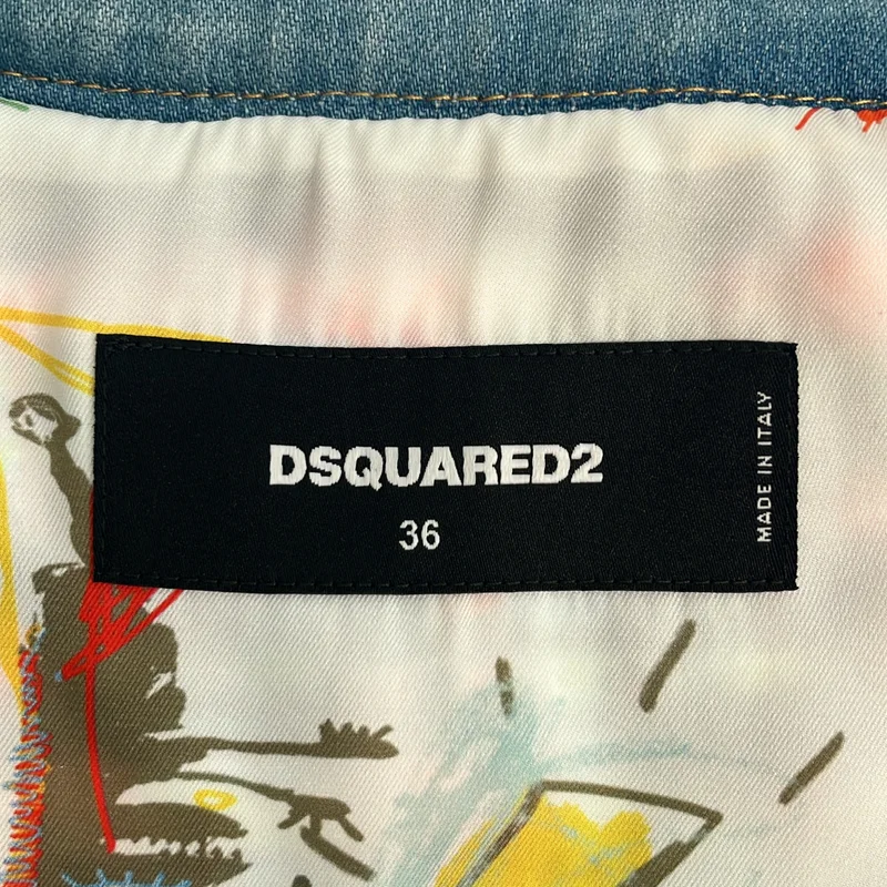 DSQUARED2 / ディースクエアード | ツイード デニム ノーカラージャケット | 36 | レディース