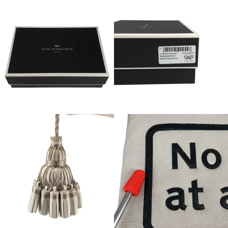 ANYA HINDMARCH / アニヤハインドマーチ | ロゴ レザー クラッチバッグ |