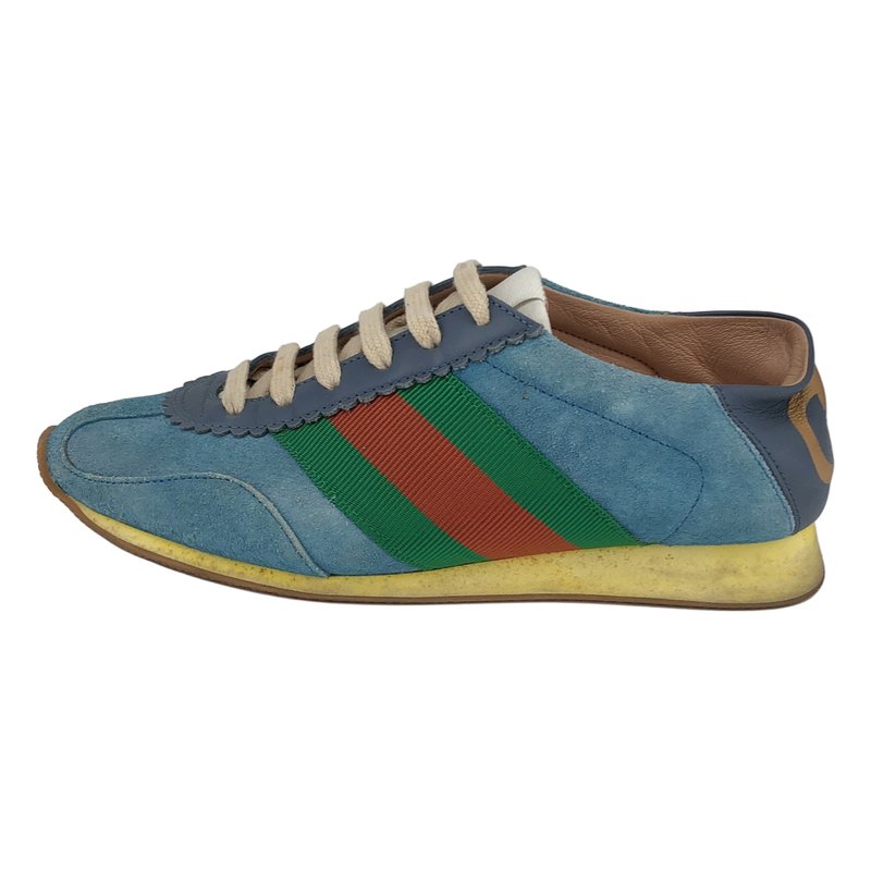 GUCCI / グッチ | ウェブストライプ スエード スニーカー 537049 | 35 | レディース