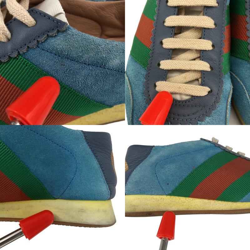 GUCCI / グッチ | ウェブストライプ スエード スニーカー 537049 | 35 | レディース
