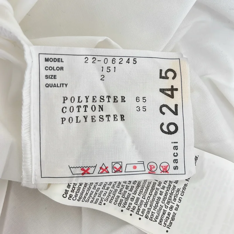 sacai / サカイ | 2022AW | Cotton Poplin Dress / オーバーシルエット カットオフ プリーツ シャツ ワンピース | 2 | レディース