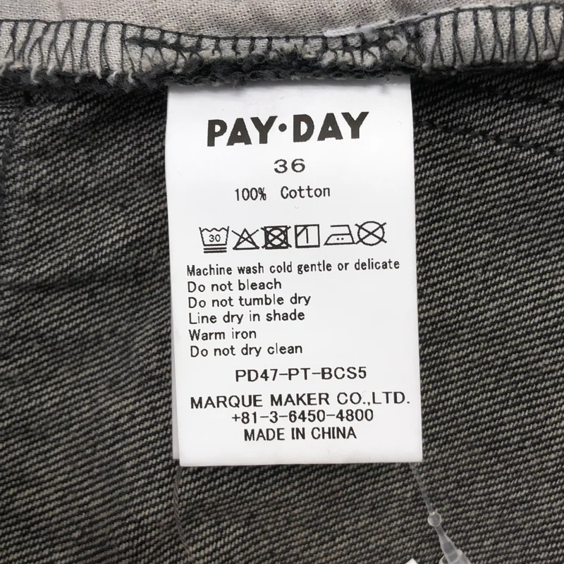 PAYDAY / ペイデイ | ペイント加工 ブラックデニム パンツ | 36 | レディース