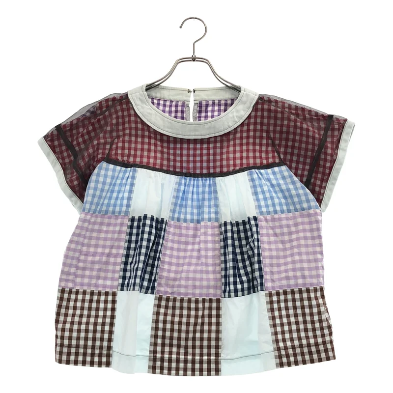 tricot COMME des GARCONS / トリココムデギャルソン | 2013SS | チェック パッチワーク シアー プルオーバーシャツ | S | レディース