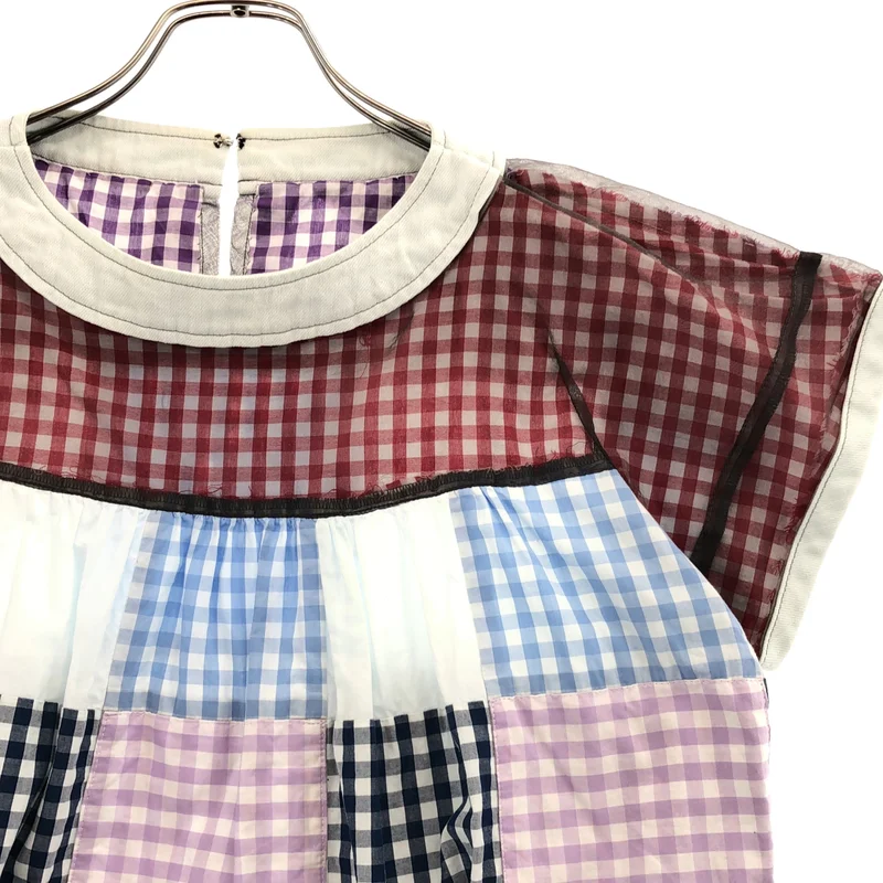tricot COMME des GARCONS / トリココムデギャルソン | 2013SS | チェック パッチワーク シアー プルオーバーシャツ | S | レディース
