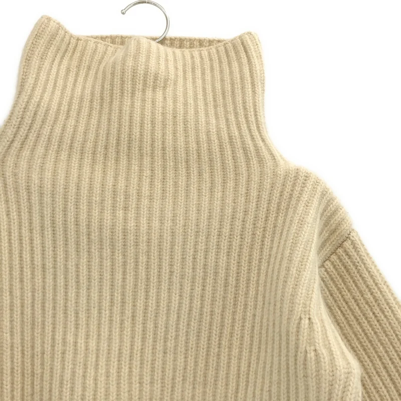 THE SHISHIKUI / シシクイ | HIGH NECK KNIT / カシミヤ ウール リブ スリット タートルネック ニット | F | レディース
