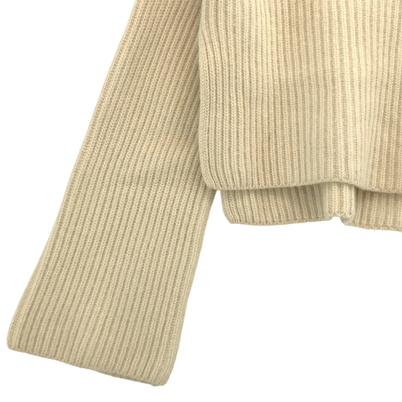 THE SHISHIKUI / シシクイ | HIGH NECK KNIT / カシミヤ ウール リブ スリット タートルネック ニット | F | レディース
