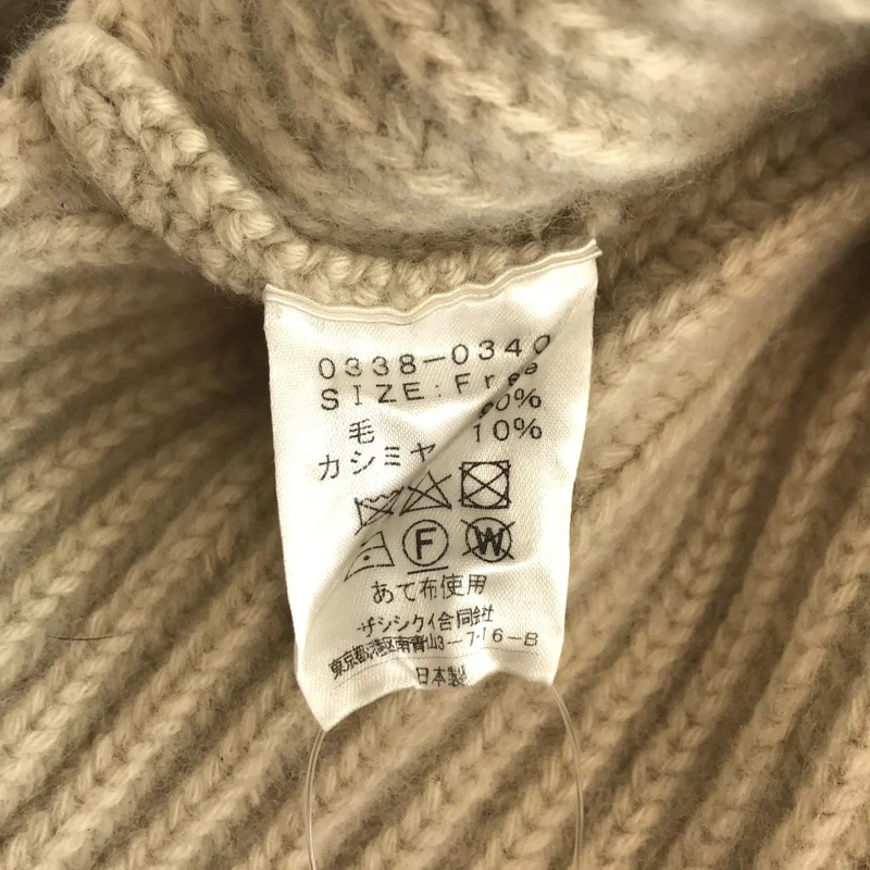 THE SHISHIKUI / シシクイ | HIGH NECK KNIT / カシミヤ ウール リブ スリット タートルネック ニット | F | レディース