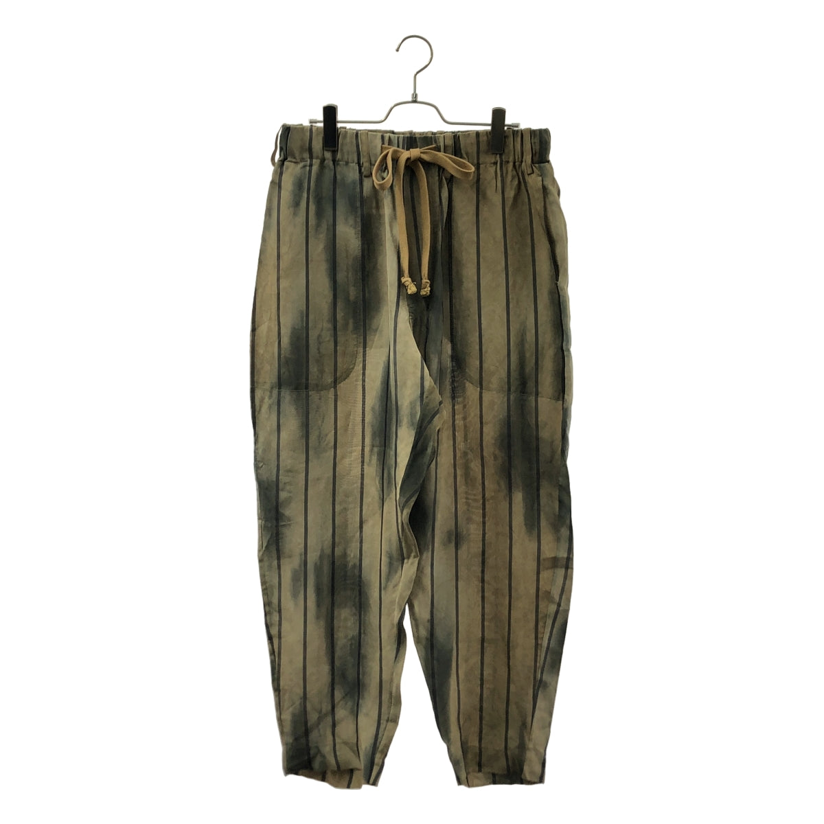 【美品】  UMA WANG / ユマワン | 2023SS | PIGIAMA PANTS ストライプ  イージー ワイド パンツ | S | ブルー/ブラウン | メンズ 美品】 UMA WANG / ユマワン | 2023SS | PIGIAMA PANTS ストライプ