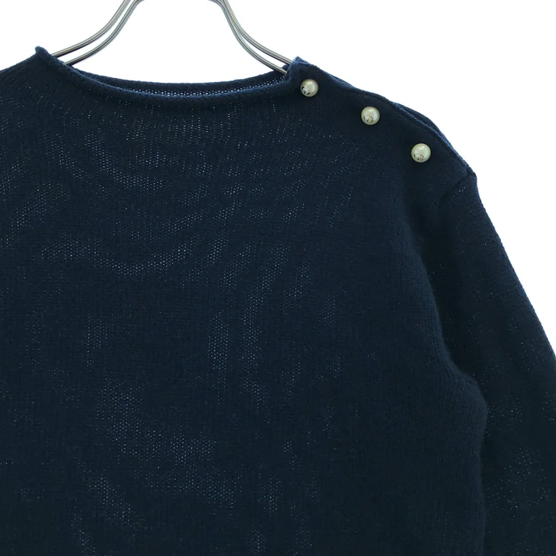Christian Dior / クリスチャンディオール | カシミヤ CDロゴパールボタン ニット | 36 | レディース